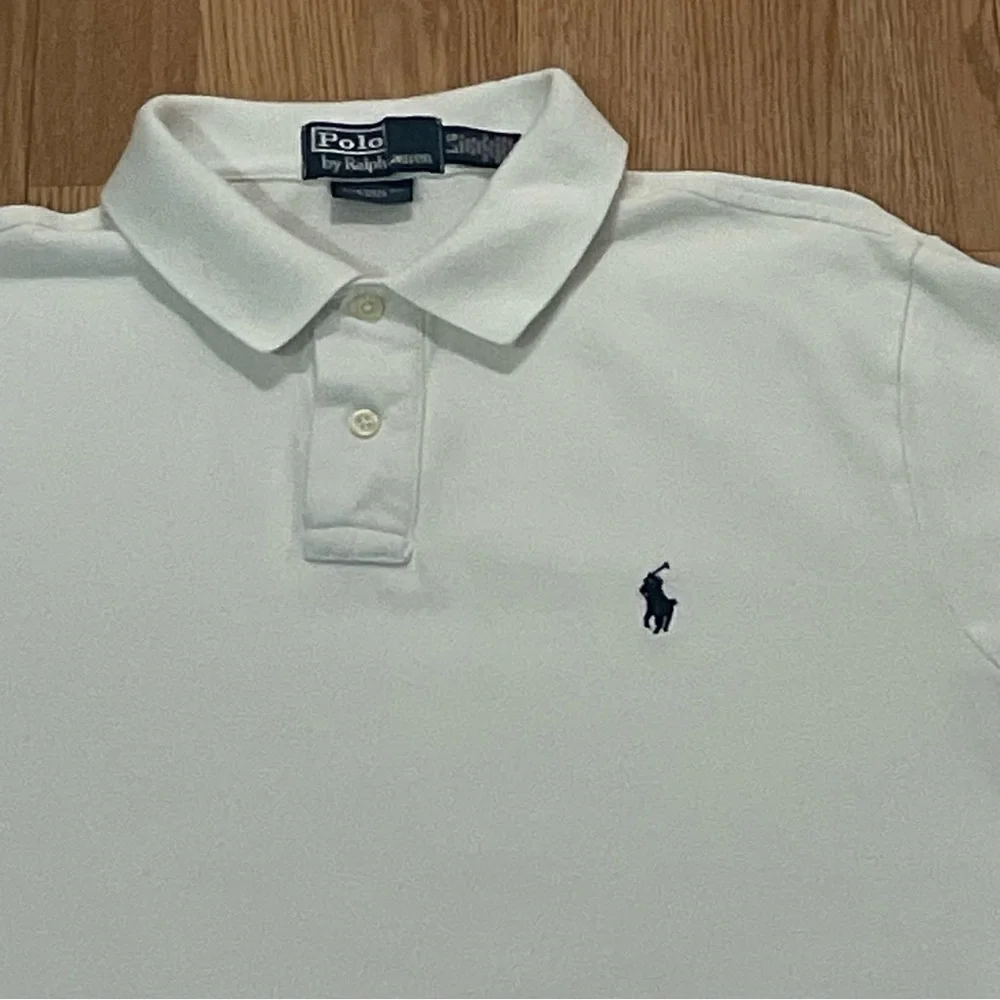 Polo Ralph Lauren Men’s Large Polo Shirt White Custom Fit Long Preppy Golf